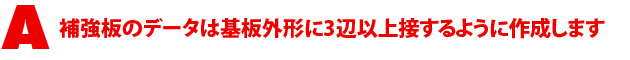 A2.補強板のデータは基板外形に3辺以上接するように作成します