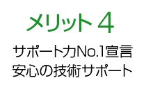メリット4 サポート力No.1宣言安心の技術サポート